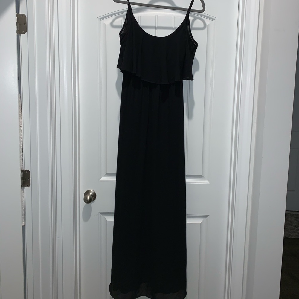 Caitlin ruffle maxi dress black show me your mumu bridesmaid dress - Picture 2 of 3